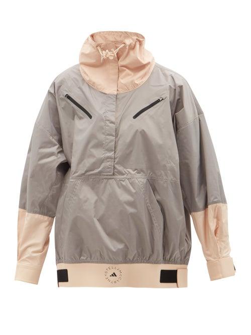 Adidas By Stella Mccartney - Half-zip Recycled-shell Windbreaker Jacket - Womens - Light Grey