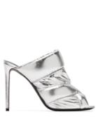 Matchesfashion.com Nicholas Kirkwood - Puffer Metallic Leather Mules - Womens - Silver