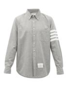 Matchesfashion.com Thom Browne - 4-bar Cotton-chambray Shirt - Mens - Grey