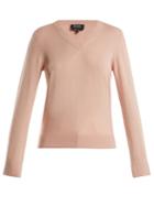 A.p.c. Edina V-neck Cotton And Cashmere-blend Sweater