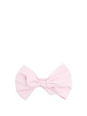 Matchesfashion.com Federica Moretti - Gingham Cotton Headband - Womens - Pink