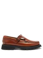 Hereu - Alber Sport Grained-leather T-strap Loafers - Womens - Brown