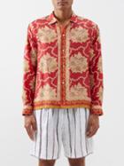 Bode - Coral Bells-print Silk Shirt - Mens - Red Multi