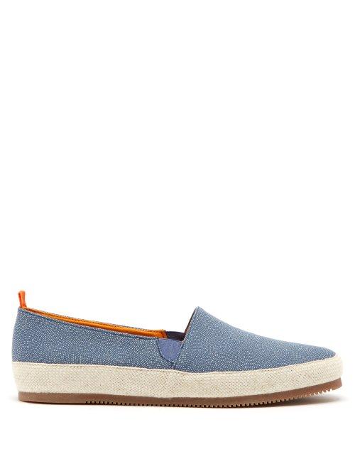 Matchesfashion.com Mulo - Polka Dot Espadrilles - Mens - Blue White