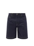 Matchesfashion.com Studio Nicholson - Palermo Selvedge-denim Wide-leg Shorts - Mens - Indigo