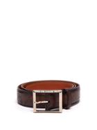 Matchesfashion.com Berluti - Scritto Engraved Leather Belt - Mens - Brown