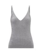 Lisa Yang - Cleo V-neck Cashmere Cami Top - Womens - Grey