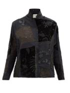 Matchesfashion.com By Walid - Haya Embroidered Upcycled-silk Jacket - Womens - Black Multi