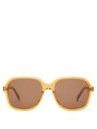 Ladies Accessories Celine Eyewear - Oversized Square Acetate Sunglasses - Womens - Yellow