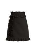 Msgm Ruffle-trimmed Crepe Mini Skirt