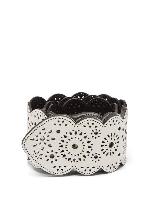Matchesfashion.com Gabriela Hearst - Capi Laser-cut Leather Belt - Womens - Ivory