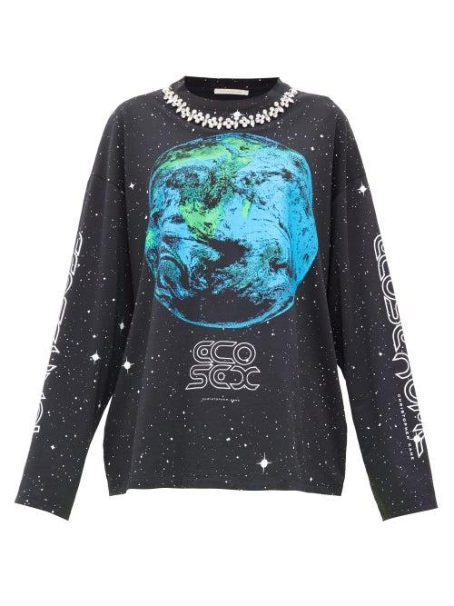 Matchesfashion.com Christopher Kane - Ecosexual Crystal-embellished Sweatshirt - Womens - Black