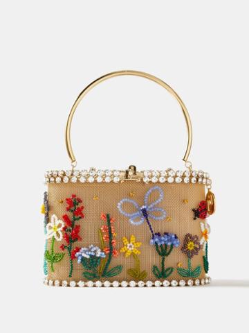 Rosantica - Holli Garden Bead & Crystal-embellished Clutch Bag - Womens - Gold Multi