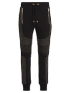 Balmain Leather-trimmed Biker Track Pants