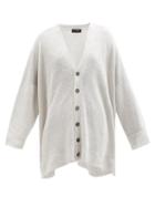 Eskandar - Flared Linen Cardigan - Womens - Grey