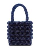 Matchesfashion.com Shrimps - Antonia Faux Pearl Embellished Bag - Womens - Dark Blue