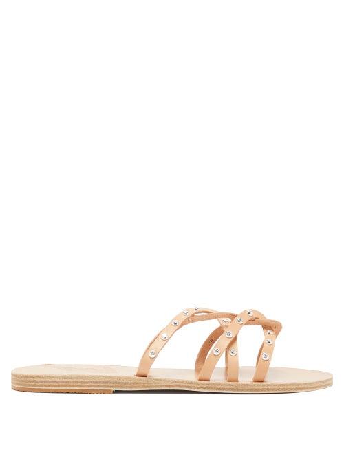 Matchesfashion.com Ancient Greek Sandals - Revekka Studded Leather Slides - Womens - Tan