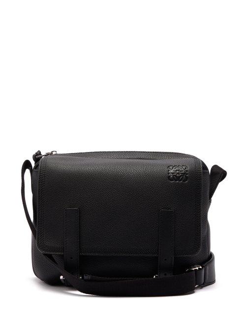 Matchesfashion.com Loewe - Military Xs Grained Leather Messenger Bag - Mens - Black
