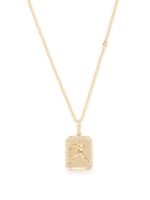 Shay - Aquarius Diamond & 18kt Gold Zodiac Necklace - Womens - Blue