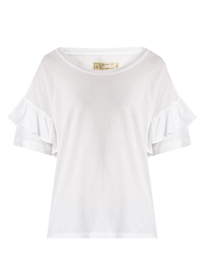 Current/elliott The Ruffle Roadie Cotton T-shirt