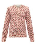 Matchesfashion.com Burberry - Tb Print Wool Cardigan - Womens - Red