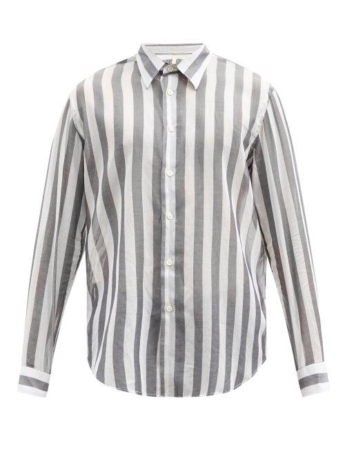 Matchesfashion.com Sunflower - Dan Striped Cotton-voile Shirt - Mens - Black Multi