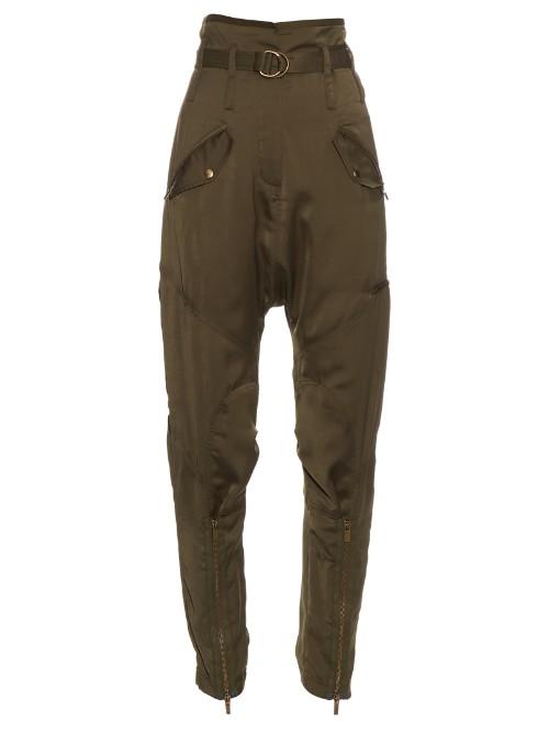 Roberto Cavalli Relaxed-leg Dropped-crotch Satin Trousers