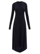Raey - Recycled-cashmere Blend Ribbed Fishtail Dress - Womens - Navy