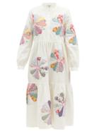 Matchesfashion.com Sea - Paloma Floral-patchwork Cotton Dress - Womens - White Multi