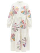 Matchesfashion.com Sea - Paloma Floral-patchwork Cotton Dress - Womens - White Multi