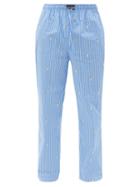Matchesfashion.com Polo Ralph Lauren - Bear-embroidered Cotton-poplin Pyjama Trousers - Mens - Light Blue