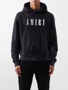 Amiri - Cracked-print Cotton-jersey Hoodie - Mens - Black