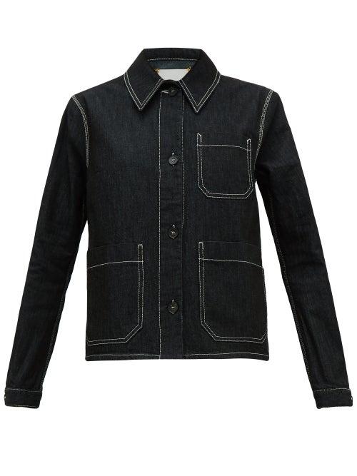 Matchesfashion.com Ssone - Craft Topstitched Organic Cotton Blend Jacket - Womens - Black