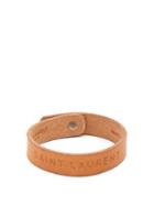 Matchesfashion.com Saint Laurent - Logo Engraved Leather Bracelet - Mens - Tan
