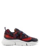 Matchesfashion.com Chlo - Sonnie Raised Sole Felt And Leather Trainers - Womens - Red Multi