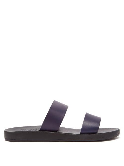 Ancient Greek Sandals - Ulysses Leather Sandals - Mens - Black Navy