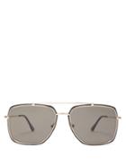 Matchesfashion.com Tom Ford Eyewear - Aviator Metal And Acetate Sunglasses - Mens - Black