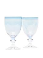 Matchesfashion.com Luisa Beccaria - Set Of Two Wine Glasses - Blue