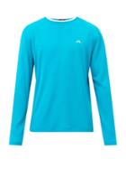 J.lindeberg - Logo-print Technical-jersey Sweatshirt - Mens - Blue