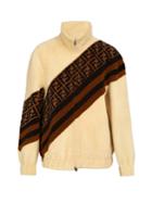 Fendi Ff Logo Shearling Jacket