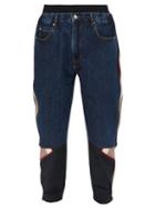 Matchesfashion.com Martine Rose - Jeans Panel Technical Fabric Track Pants - Mens - Dark Denim