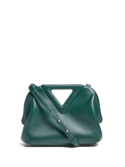 Ladies Bags Bottega Veneta - Point Leather Clutch Bag - Womens - Dark Green