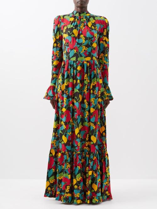 La Doublej - Visconti Floral Stretch-jersey Dress - Womens - Multi