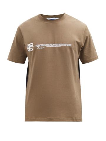 Affixwrks - Intel Printed Organic-cotton T-shirt - Mens - Brown