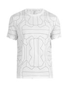 Matchesfashion.com Blackbarrett By Neil Barrett - Line Print Cotton T Shirt - Mens - White