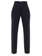 Ladies Rtw Maison Margiela - Four-stitches Wool-blend Fresco Slim-leg Trousers - Womens - Navy