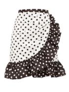 Matchesfashion.com Rodarte - Ruffled Polka-dot Skirt - Womens - White Black