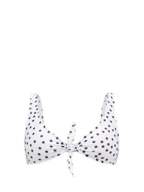 Matchesfashion.com Heidi Klein - Santa Margherita Ligure Polka Dot Bow Bikini Top - Womens - White Print