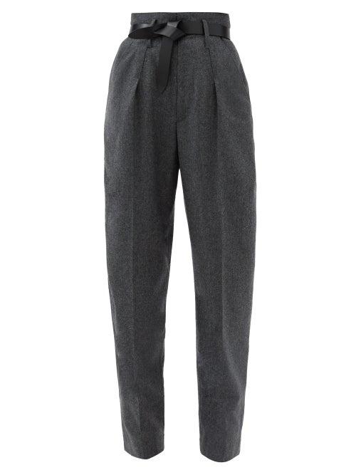Matchesfashion.com Isabel Marant - Racomisl Pleated Pressed-wool Tapered Trousers - Womens - Grey