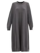 Matchesfashion.com Eskandar - Oversized Cashmere Midi Dress - Womens - Grey